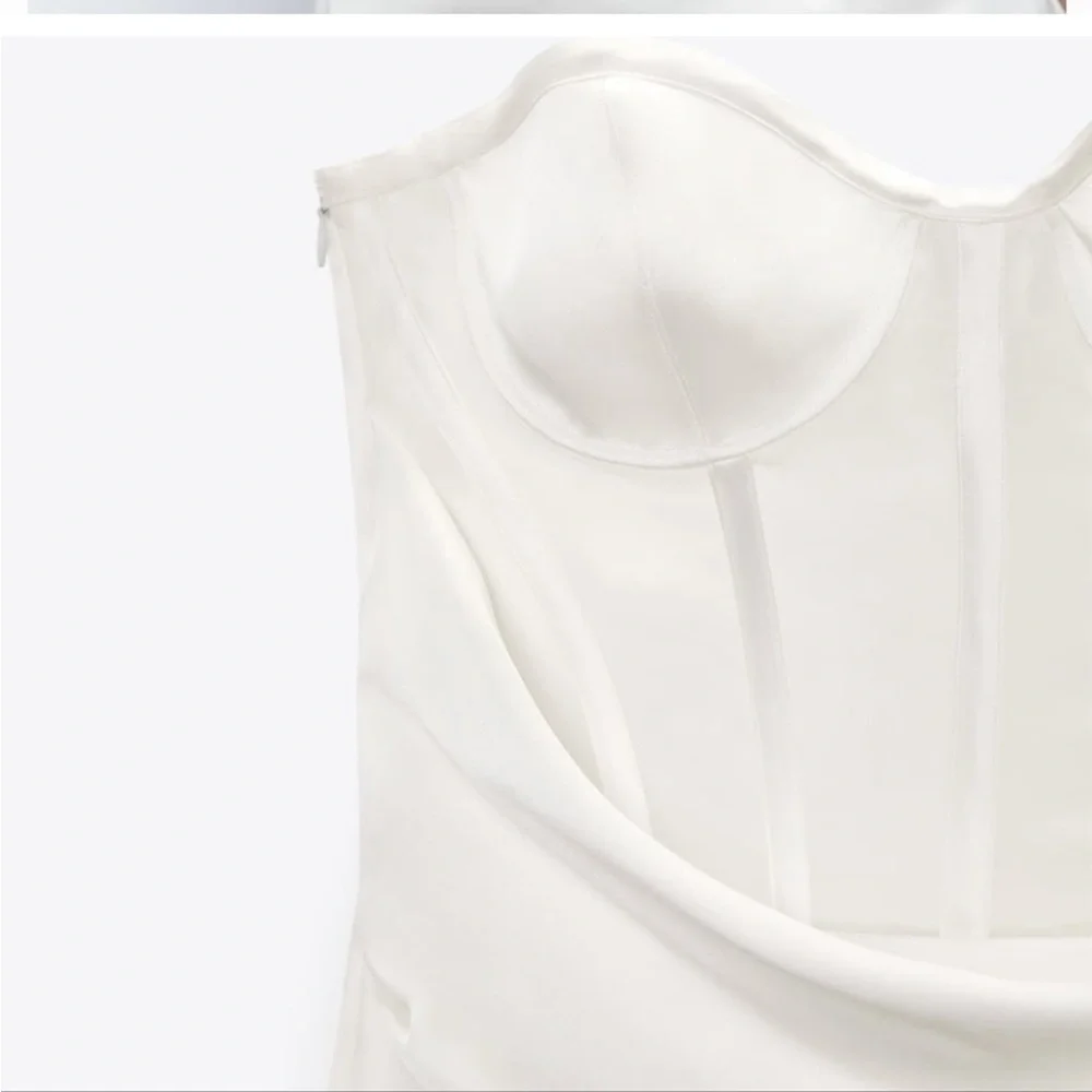 Zara Straight Neck Underwire Wrap Front Mini Dress - Picture 6 of 9